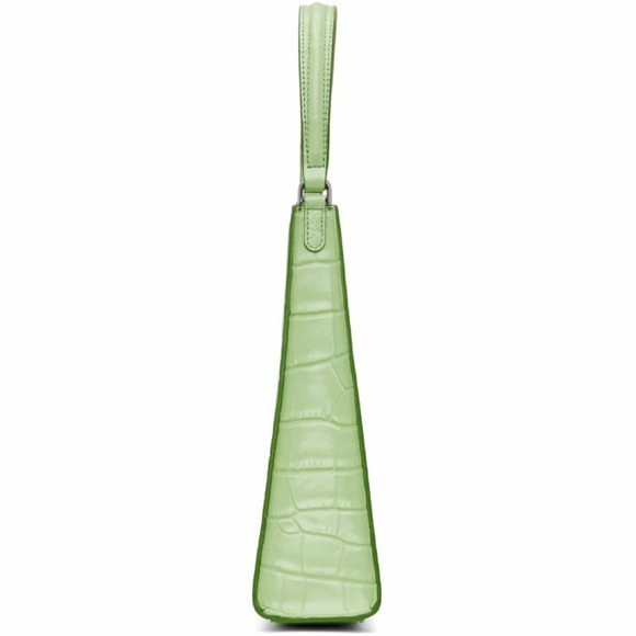 NWT STAUD Light Green Croc-Embossed Shoulder Bag Rey Bag Small - Picture 2 of 3